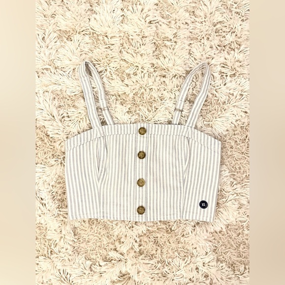 NWT Abercrombie & Fitch Women’s Plaid Crop Top Size XS Blue & White - Picture 1 of 3